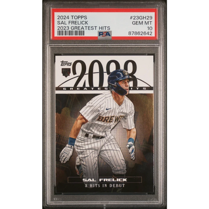 Graded 2024 Topps Sal Frelick #23GH29 2023 Greatest Hits Rookie RC Baseball Card PSA 10 Gem Mint | Hall of Fame Sports Memorabilia | vintageantiquesgifts.com