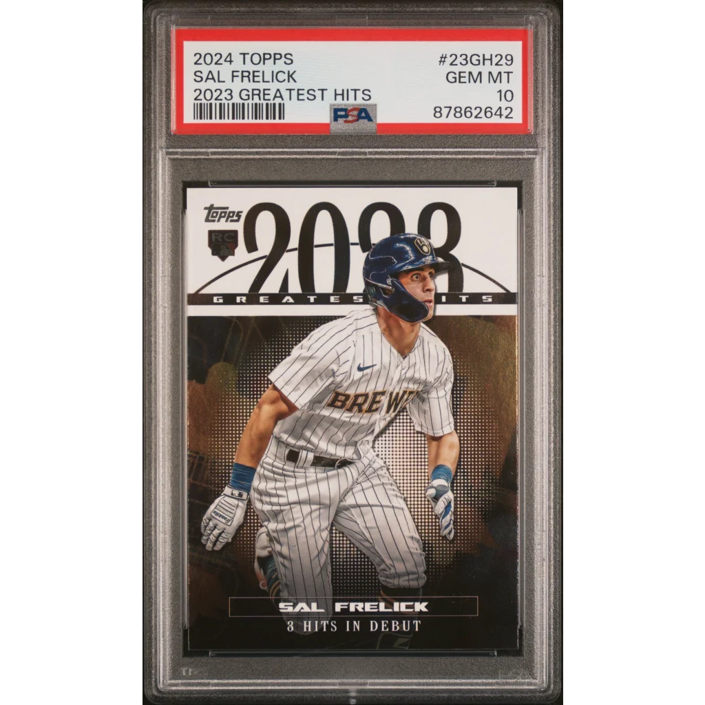 PSA graded Sal Frelick Greatest Hits Rookie Card 2024 Topps baseball card ready to ship