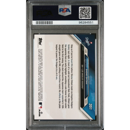 PSA 10 Graded 2024 Topps Now Shohei Ohtani #351 Blue White Card in Slab