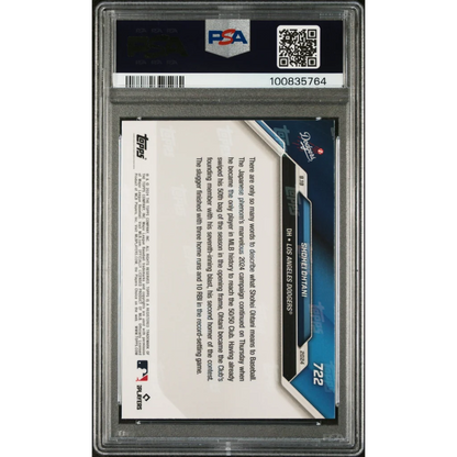 Graded 2024 Topps Now Shohei Ohtani #722 1st 50/50 Player in MLB History Baseball Card PSA 10 Gem Mint | PSA 10 Gem Mint Graded Baseball Card | vintageantiquesgifts.com