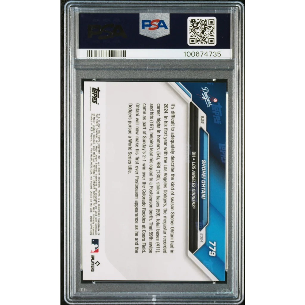 Graded 2024 Topps Now Shohei Ohtani #779 PSA 10 gem mint baseball card