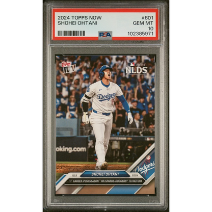 Graded PSA 10 Gem Mint 2024 Topps Now Shohei Ohtani #801 Dodgers card
