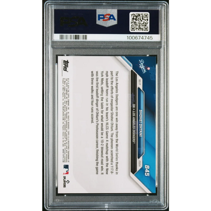 Graded 2024 Topps Now Shohei Ohtani #845 Hits 1st Leadoff HR of Postseason Career Baseball Card PSA 10 Gem Mint | PSA 10 Gem Mint Graded Baseball Card | vintageantiquesgifts.com