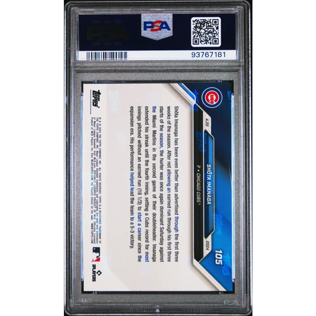 Graded baseball card in protective slab by PSA professional sports authenticator