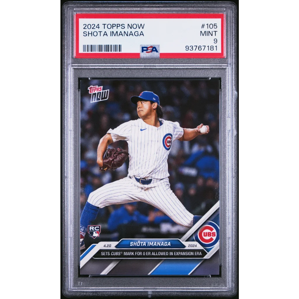 PSA graded 2024 Topps Now Shota Imanaga baseball card, a pro sports authenticator item