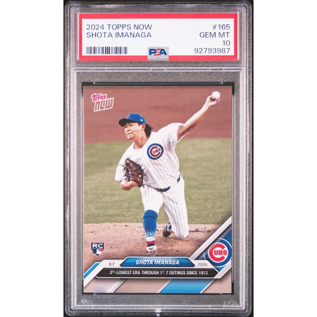 PSA 10 Gem Mint 2024 Topps Now Shota Imanaga #165 Rookie Cubs Card