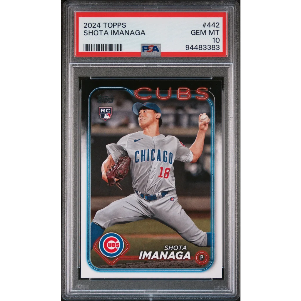 Graded 2024 Topps Shota Imanaga #442 Rookie RC Baseball Card PSA 10 Gem Mint | Hall of Fame Sports Memorabilia | vintageantiquesgifts.com