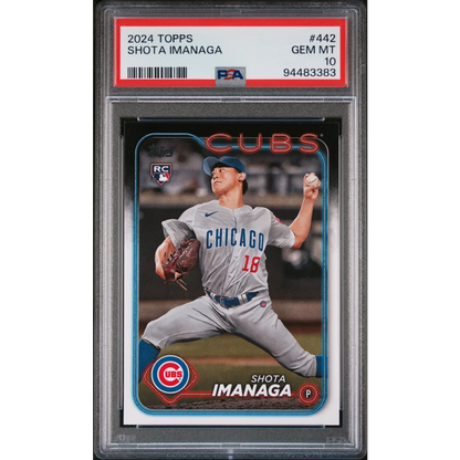 Graded 2024 Topps Shota Imanaga #442 Rookie RC Baseball Card PSA 10 Gem Mint | Hall of Fame Sports Memorabilia | vintageantiquesgifts.com