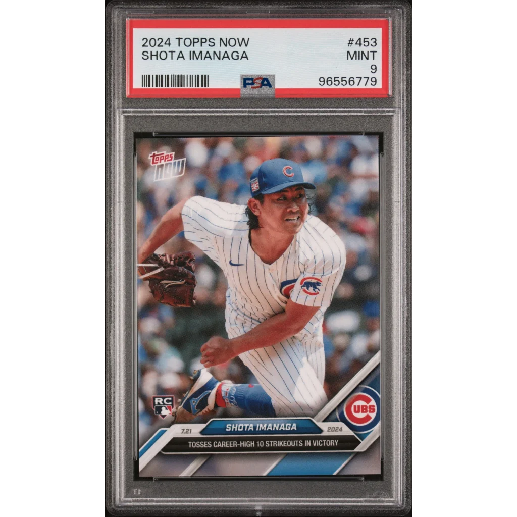 Graded 2024 Topps Now Shota Imanaga #453 Rookie RC Baseball Card PSA 9 Mint | Hall of Fame Sports Memorabilia | vintageantiquesgifts.com