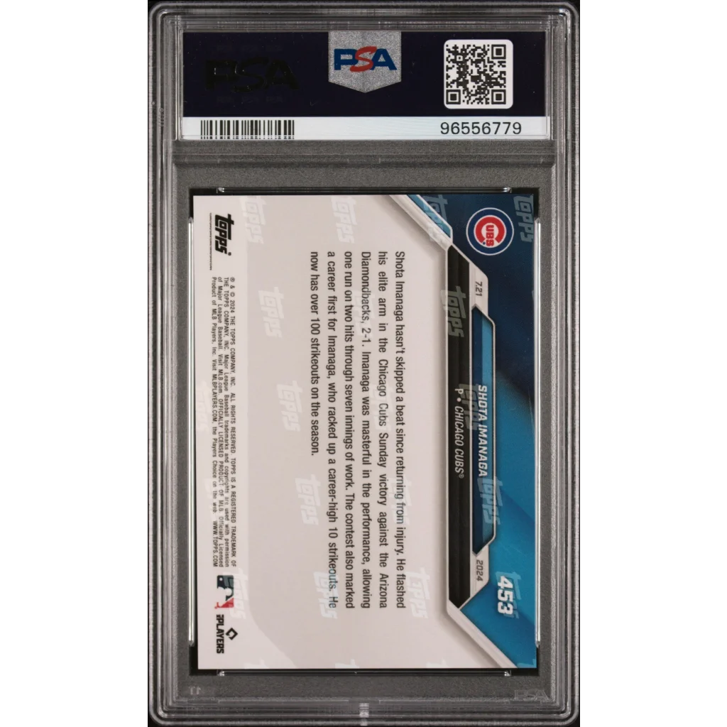 Graded 2024 Topps Now Shota Imanaga #453 Rookie RC Baseball Card PSA 9 Mint | PSA 9 Mint Graded Rookie Card | vintageantiquesgifts.com