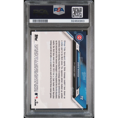 Graded 2024 Topps Now Shota Imanaga #72 Rookie RC Baseball Card PSA 10 Gem Mint | PSA 10 Gem Mint Graded Rookie Card | vintageantiquesgifts.com