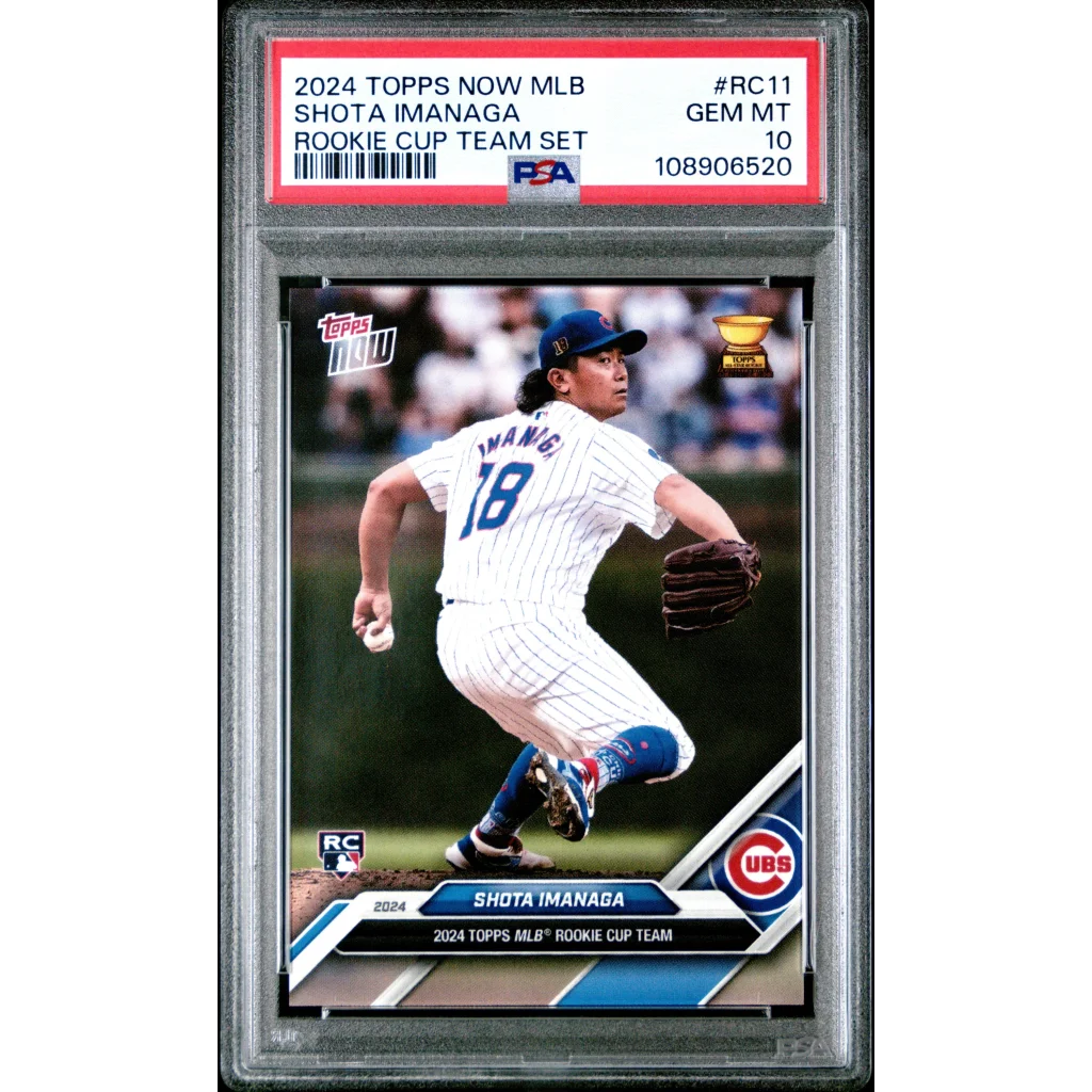 Graded 2024 Topps Now Shota Imanaga #RC11 Rookie Cup Team Set Rookie RC Baseball Card PSA 10 Gem Mint | Hall of Fame Sports Memorabilia | vintageantiquesgifts.com
