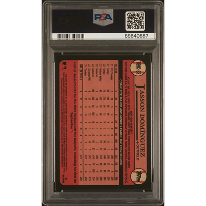 Graded baseball card PSA of Jasson Dominguez from Silver Pack Jasson Topps 2024