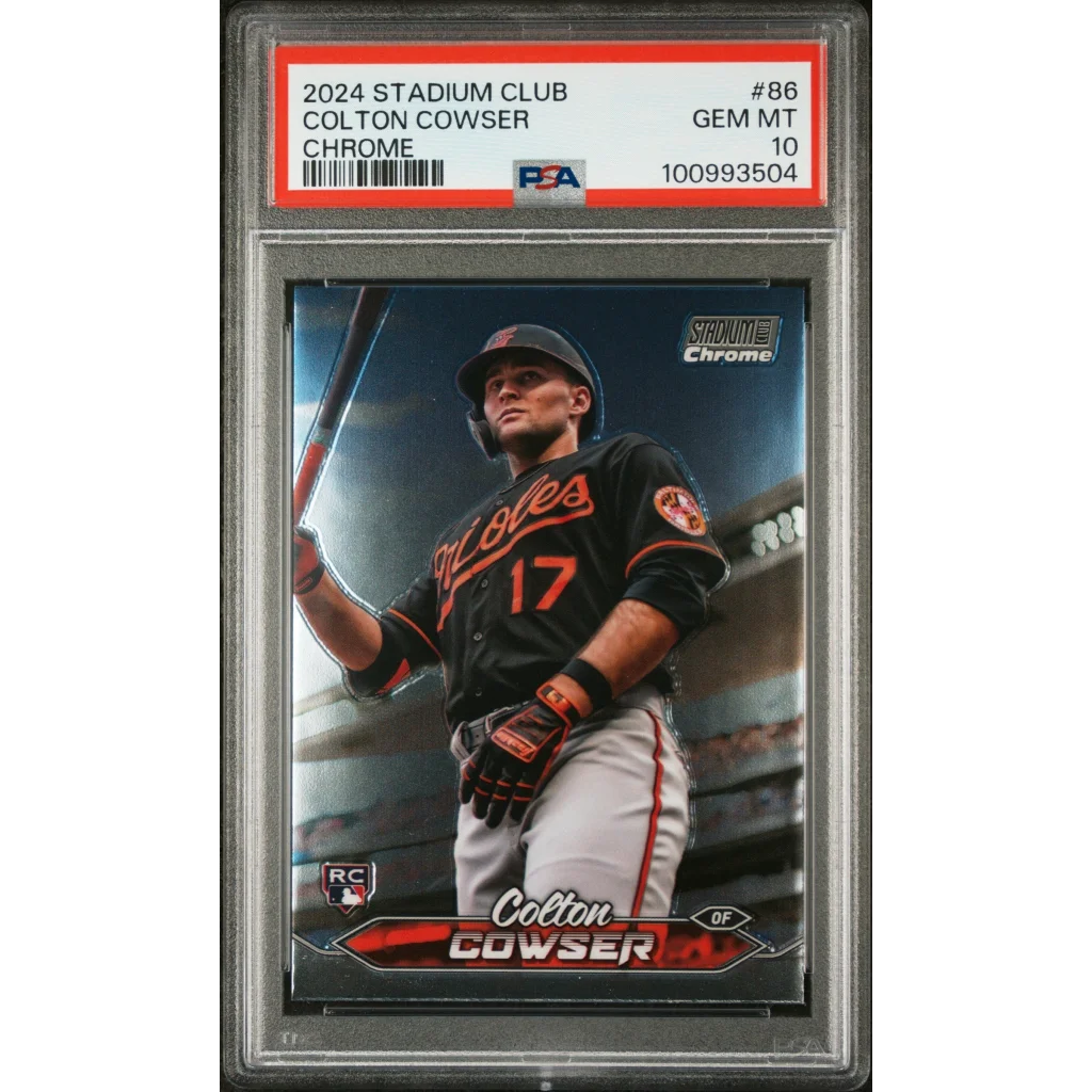 Graded 2024 Topps Stadium Club Colton Cowser #86 Chrome Rookie RC Baseball Card PSA 10 Gem Mint | Hall of Fame Sports Memorabilia | vintageantiquesgifts.com