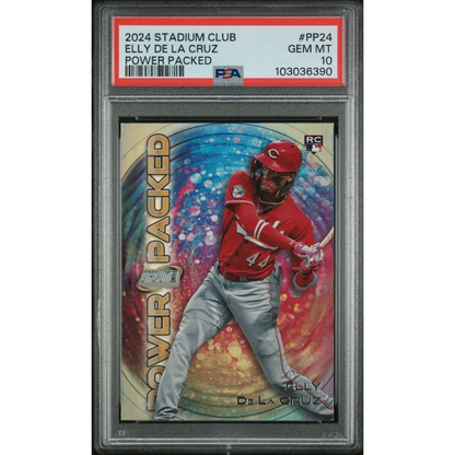 PSA graded 2024 Stadium Club Elly De La Cruz Power Packed baseball card