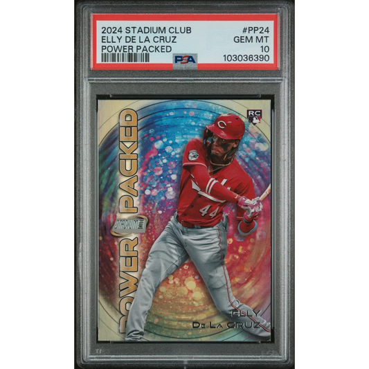 PSA graded 2024 Stadium Club Elly De La Cruz Power Packed baseball card