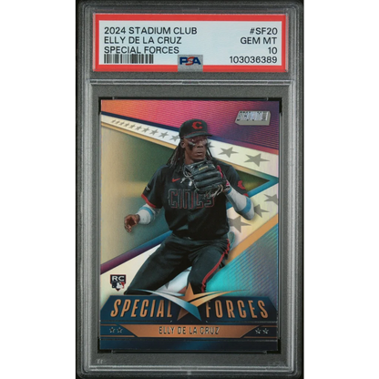 Graded 2024 Topps Stadium Club Elly De La Cruz #SF20 Special Forces Rookie RC Baseball Card PSA 10 Gem Mint | Hall of Fame Sports Memorabilia | vintageantiquesgifts.com