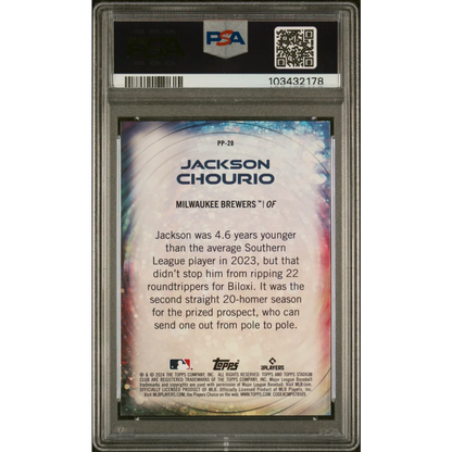 Graded PSA 10 Jackson Chourio Rookie Card Gem Mint Perfect Grade baseball card