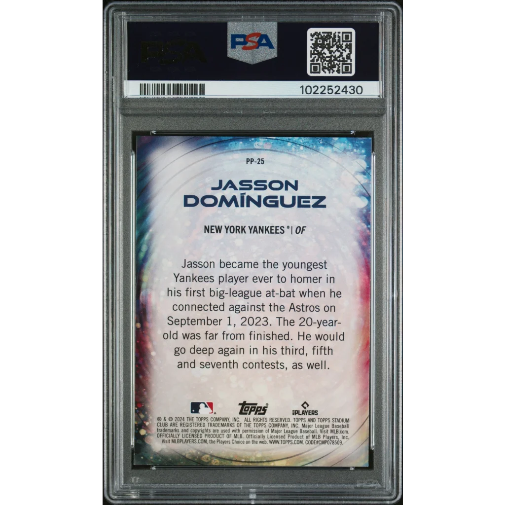 PSA 10 Graded 2024 Topps Stadium Club Jasson Dominguez Rookie Card