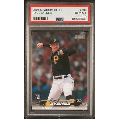 PSA graded 2024 Stadium Club Paul Skenes baseball card for collectors