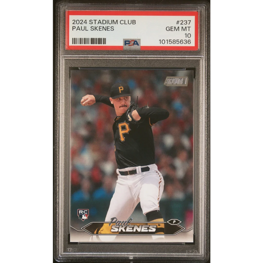 PSA graded 2024 Stadium Club Paul Skenes baseball card for collectors