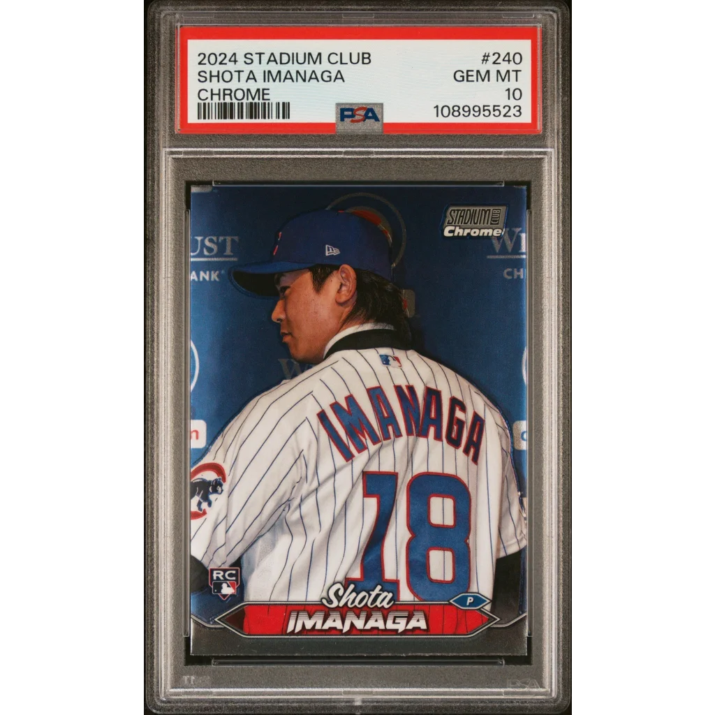 Graded 2024 Topps Stadium Club Shota Imanaga #240 Chrome Rookie RC Baseball Card PSA 10 Gem Mint | Hall of Fame Sports Memorabilia | vintageantiquesgifts.com