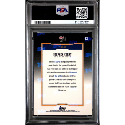 Graded 2024 Topps Now Steph Curry #13 Basketball Card PSA 10 Gem Mint