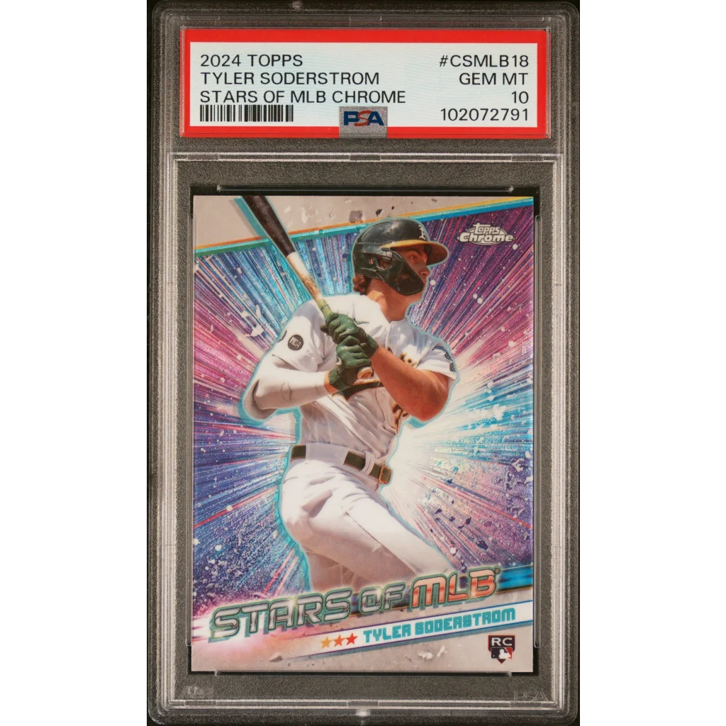 Graded 2024 Topps Tyler Soderstrom #CSMLB18 Stars of MLB Chrome Rookie RC Baseball Card PSA 10 Gem Mint | Hall of Fame Sports Memorabilia | vintageantiquesgifts.com