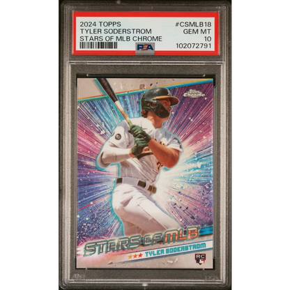 Graded 2024 Topps Tyler Soderstrom #CSMLB18 Stars of MLB Chrome Rookie RC Baseball Card PSA 10 Gem Mint | Hall of Fame Sports Memorabilia | vintageantiquesgifts.com