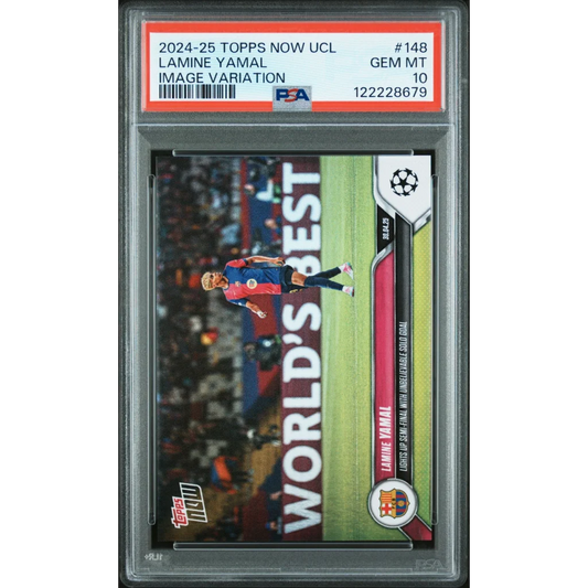 Graded 2024 Topps Now UCL Lamine Yamal #148 Image Variation Rookie RC Soccer Card PSA 10 Gem Mint | Hall of Fame Sports Memorabilia | vintageantiquesgifts.com
