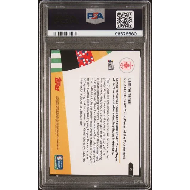 Graded PSA 10 Topps Now UEFA Euro 2024 Lamine Yamal #62 Rookie Card
