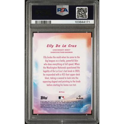 Graded 2024 Topps Update Elly De La Cruz #MYS6 Mystical Rookie RC Baseball Card PSA 10 Gem Mint | PSA 10 Gem Mint Graded Rookie Card | vintageantiquesgifts.com