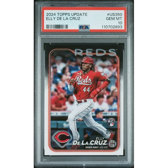 Graded 2024 Topps Update Elly De La Cruz #US350 Rookie RC Baseball Card PSA 10 Gem Mint | Hall of Fame Sports Memorabilia | vintageantiquesgifts.com