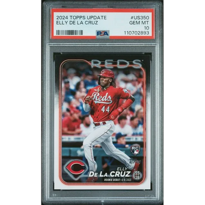 Graded 2024 Topps Update Elly De La Cruz #US350 Rookie RC Baseball Card PSA 10 Gem Mint | Hall of Fame Sports Memorabilia | vintageantiquesgifts.com