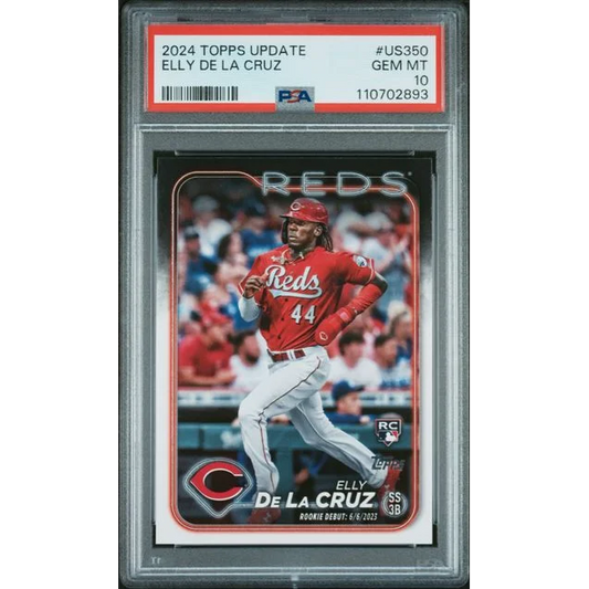 Graded 2024 Topps Update Elly De La Cruz #US350 Rookie RC Baseball Card PSA 10 Gem Mint | Hall of Fame Sports Memorabilia | vintageantiquesgifts.com