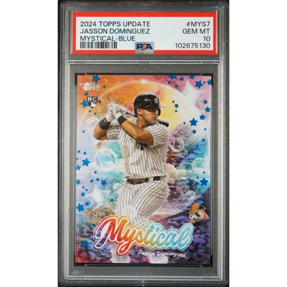 Graded 2024 Topps Update Jasson Dominguez #MYS7 Mystical Blue Rookie RC Baseball Card PSA 10 Gem Mint | Hall of Fame Sports Memorabilia | vintageantiquesgifts.com