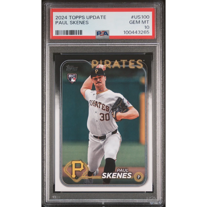 Graded 2024 Topps Update Paul Skenes #US100 Rookie RC Baseball Card PSA 10 Gem Mint | Hall of Fame Sports Memorabilia | vintageantiquesgifts.com