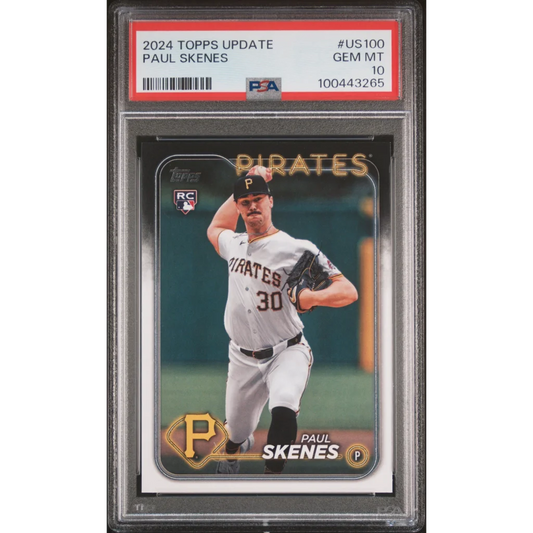 Graded 2024 Topps Update Paul Skenes #US100 Rookie RC Baseball Card PSA 10 Gem Mint | Hall of Fame Sports Memorabilia | vintageantiquesgifts.com