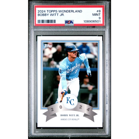 Professional Sports Authenticator graded 2024 Topps Wonderland Bobby Witt Jr. baseball card Mint 9