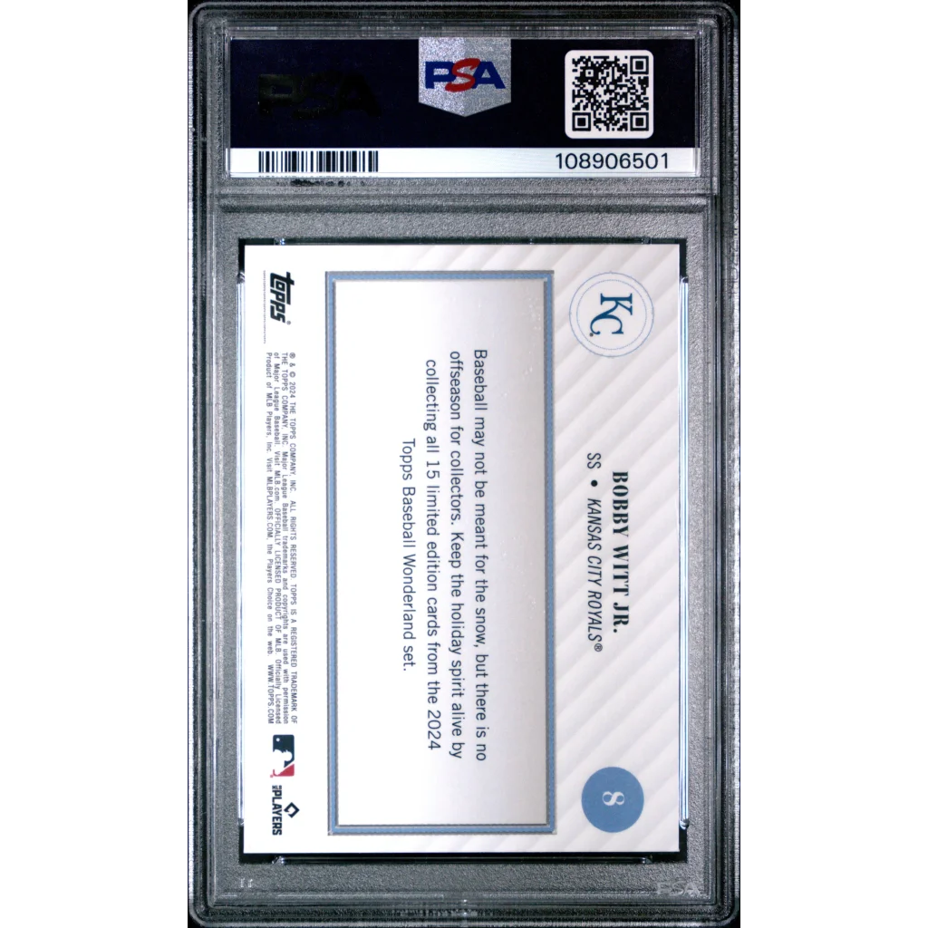 Graded Bobby Witt Jr baseball card by PSA professional sports authenticator in mint condition