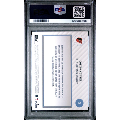 Graded 2024 Topps Wonderland Colton Cowser #5 Rookie RC Baseball Card PSA 9 Mint | PSA 9 Mint Graded Rookie Card | vintageantiquesgifts.com