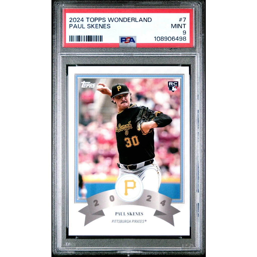Graded 2024 Topps Wonderland Paul Skenes #7 Rookie RC Baseball Card PSA 9 Mint | Hall of Fame Sports Memorabilia | vintageantiquesgifts.com