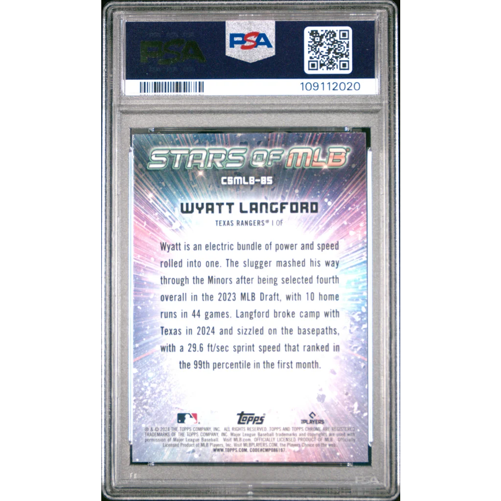 PSA 10 Graded 2024 Topps Wyatt Langford Chrome Rookie Card