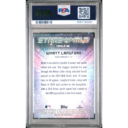 PSA 10 Graded 2024 Topps Wyatt Langford Chrome Rookie Card