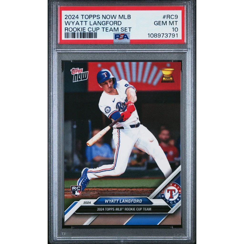 PSA Graded Wyatt Langford 2024 Topps Now MLB Rookie Cup baseball card