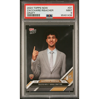 Graded 2024 Topps Now Zaccharie Risacher #D1 Draft Rookie RC Basketball Card PSA 9 Mint | Hall of Fame Sports Memorabilia | vintageantiquesgifts.com