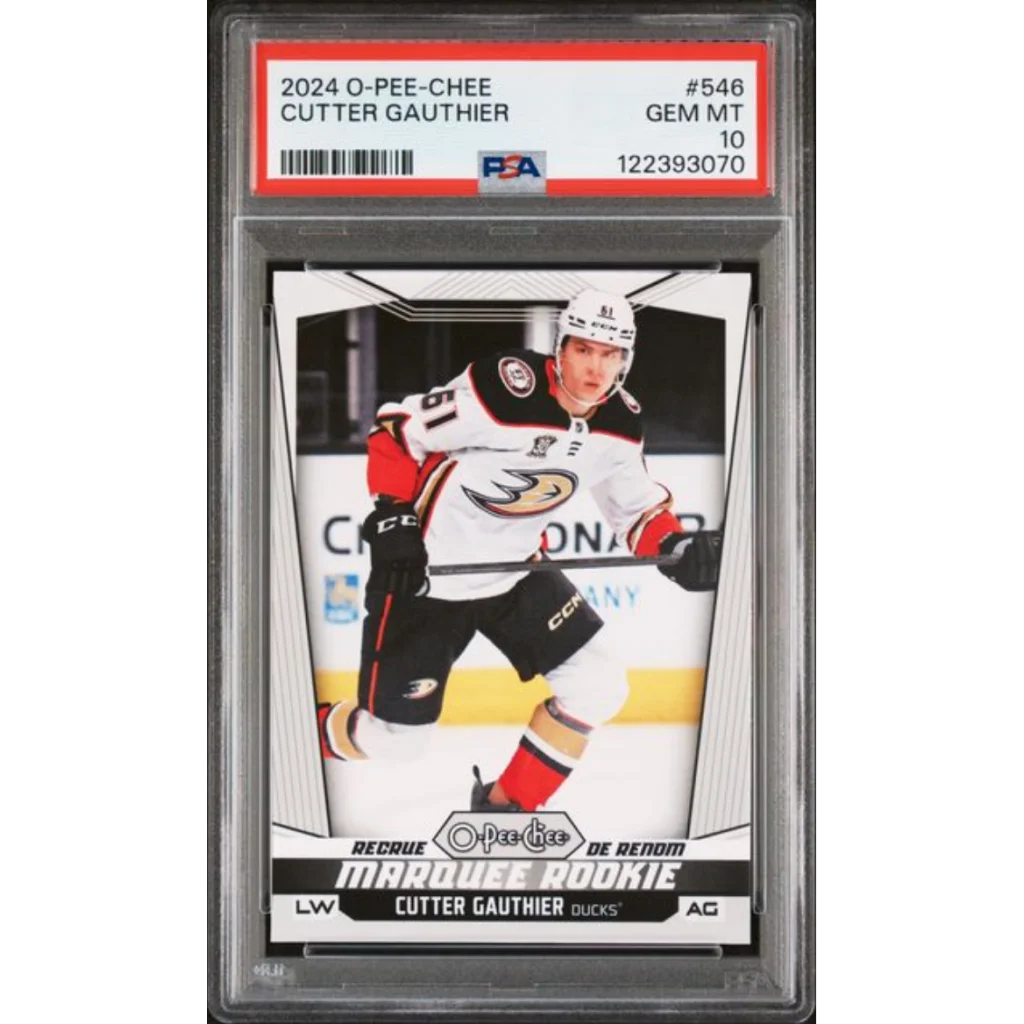 Graded 2024 Upper Deck O-Pee-Chee Cutter Gauthier #546 Rookie RC Hockey Card PSA 10 Gem Mint | Hall of Fame Sports Memorabilia | vintageantiquesgifts.com