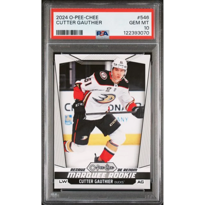 Graded 2024 Upper Deck O-Pee-Chee Cutter Gauthier #546 Rookie RC Hockey Card PSA 10 Gem Mint | Hall of Fame Sports Memorabilia | vintageantiquesgifts.com
