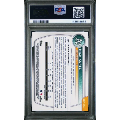 Graded 2025 Bowman Chrome Nick Kurtz BCP114 50 Gold Geometric Rookie RC Baseball Card PSA 9 Mint | PSA 9 Mint Graded Rookie Card | vintageantiquesgifts.com