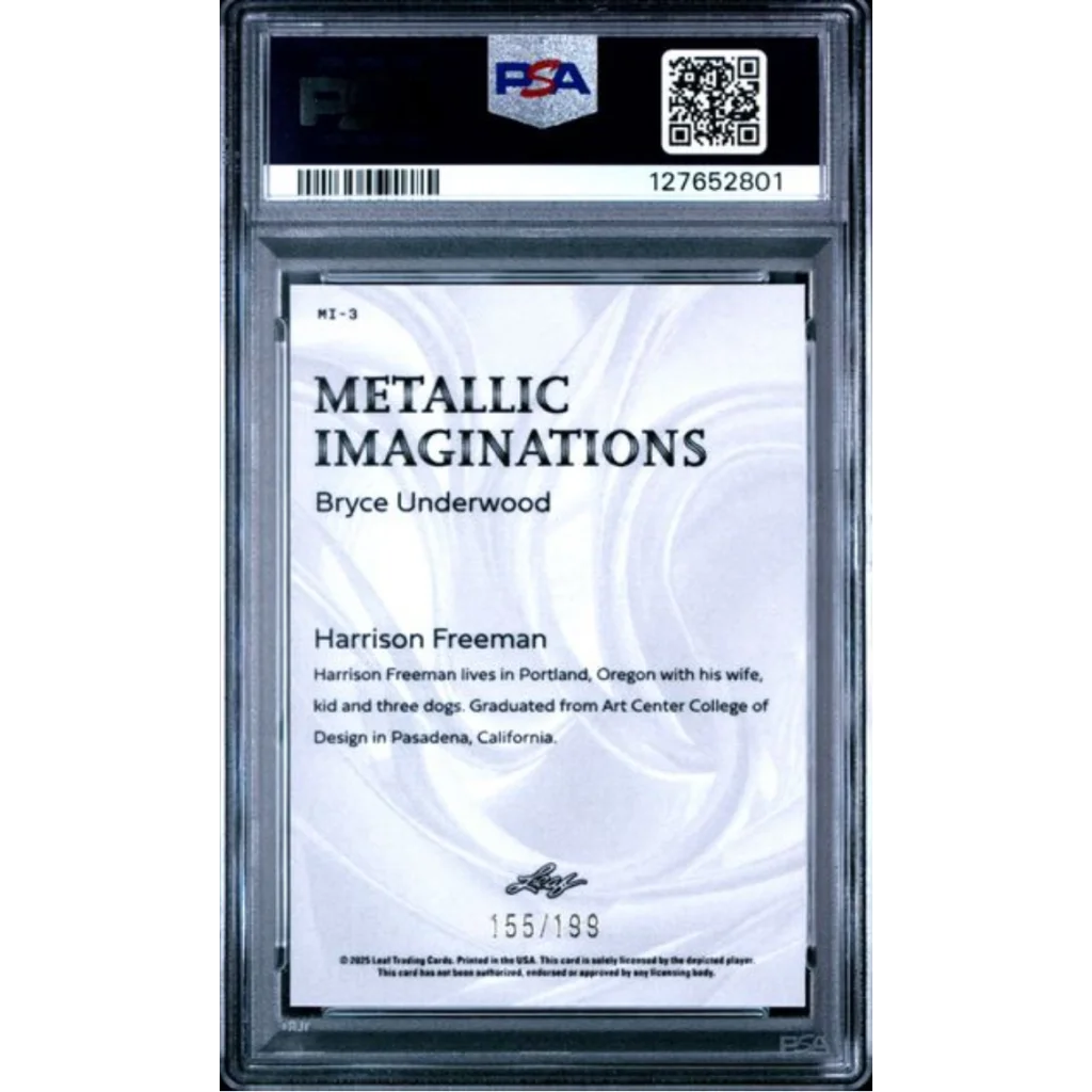 Graded 2025 Leaf Bryce Underwood #MI3 Metallic Imaginations Red /199 Rookie RC Football Card PSA 10 Gem Mint | PSA 10 Gem Mint Graded Rookie Card | vintageantiquesgifts.com